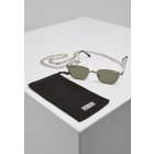 Sluneční brýle // Urban classics  Sunglasses Kalymnos With Chain silver/green