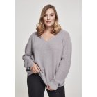 Dámský svetr // Urban Classics Ladies Back Lace Up Sweater grey