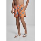 Pánské plavky // Urban Classics Floral Swim Shorts orange