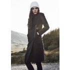Urban Classics / Ladies Peached Long Asymmetric Coat black