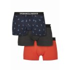 Pánské boxerky // Urban classics Boxer Shorts 3-Pack bird aop+ boxer orange + cha
