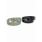 Dámský pásek // Urban Classics / Ostrich Synthetic Leather Belt 2-Pack black/lea