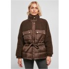 Urban Classics / Ladies Sherpa Mix Puffer Jacket brown