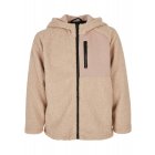 Urban Classics / Boys Hooded Sherpa Zip Jacket darksand